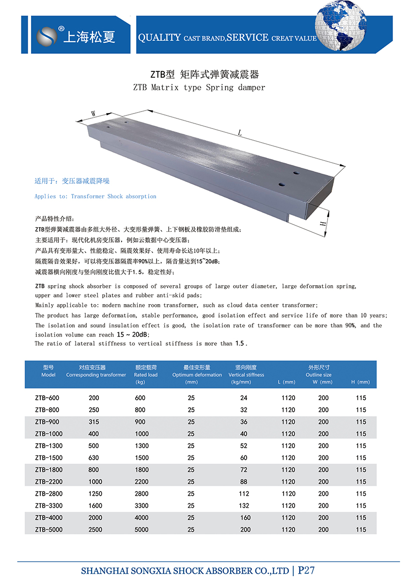 矩陣式<a href='http://www.02577.cn' target='_blank'><u>彈簧減震器</u></a>-變壓器專用