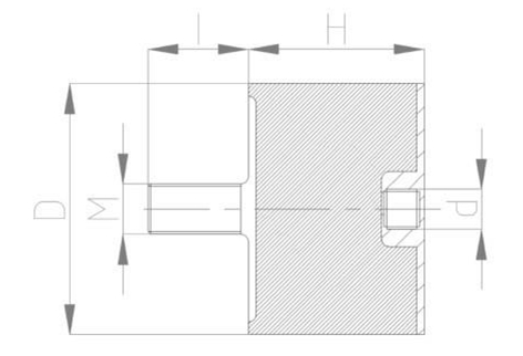 JNDD型<a href='http://www.02577.cn' target='_blank'><u>橡膠減震器</u></a>結(jié)構(gòu)圖